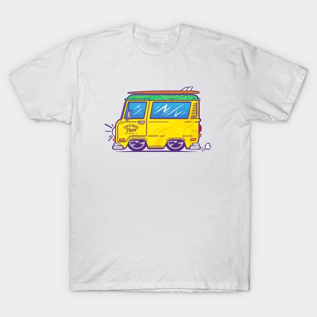 Four Bros Pizza Delivery Van T-Shirt by Bomb171